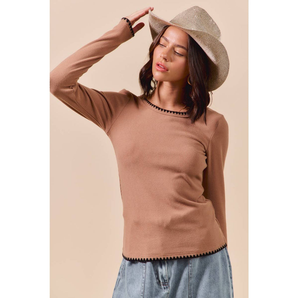 LONG SLEEVE SOFT KNIT TOP
