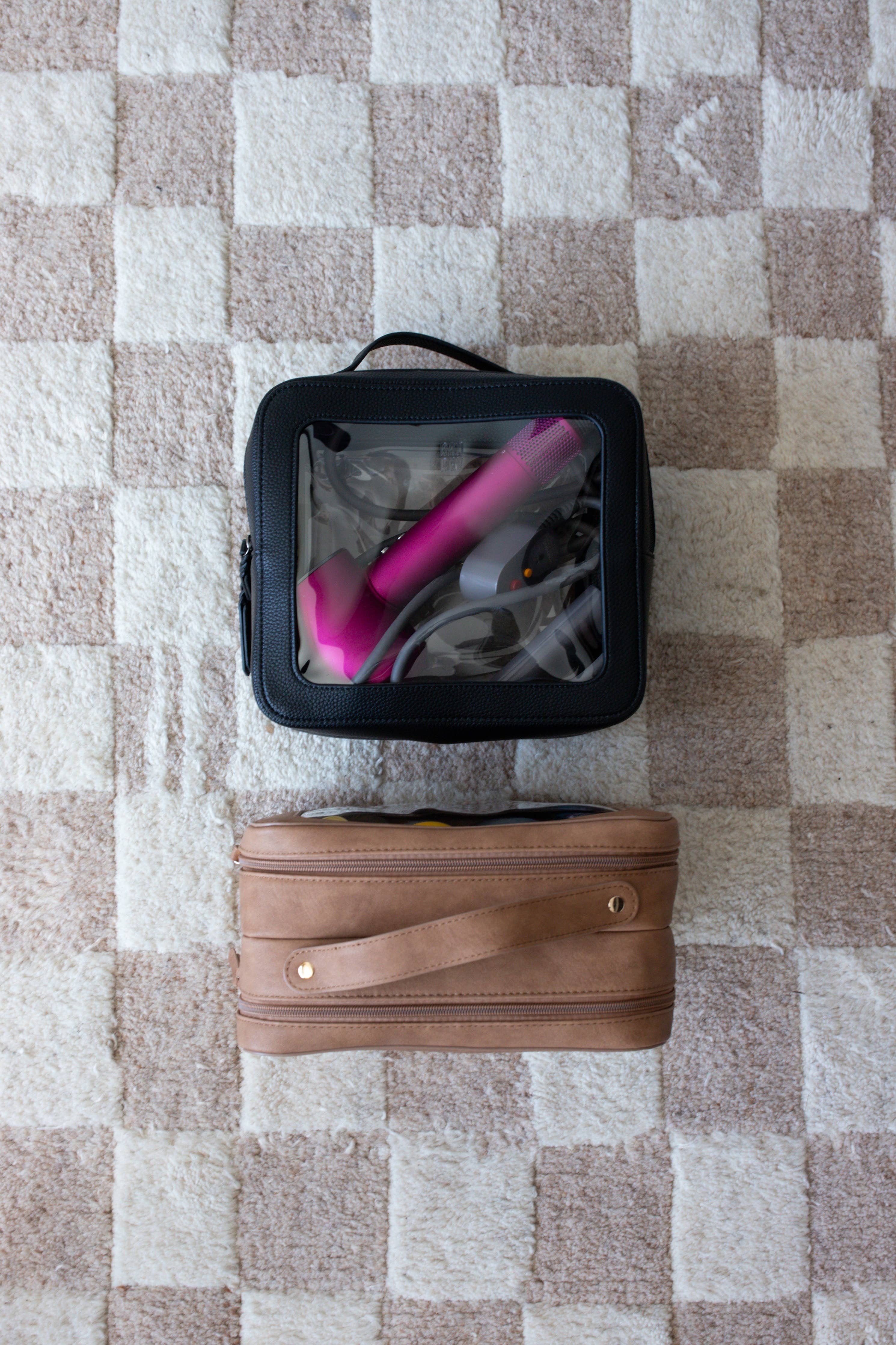 XL Clear Cosmetics Case in Oak