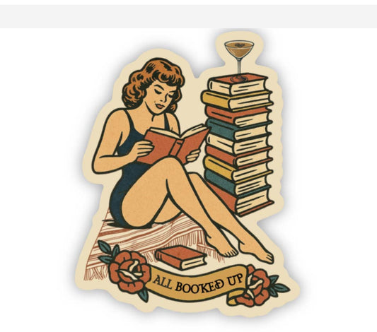 All Booked Up Sticker 