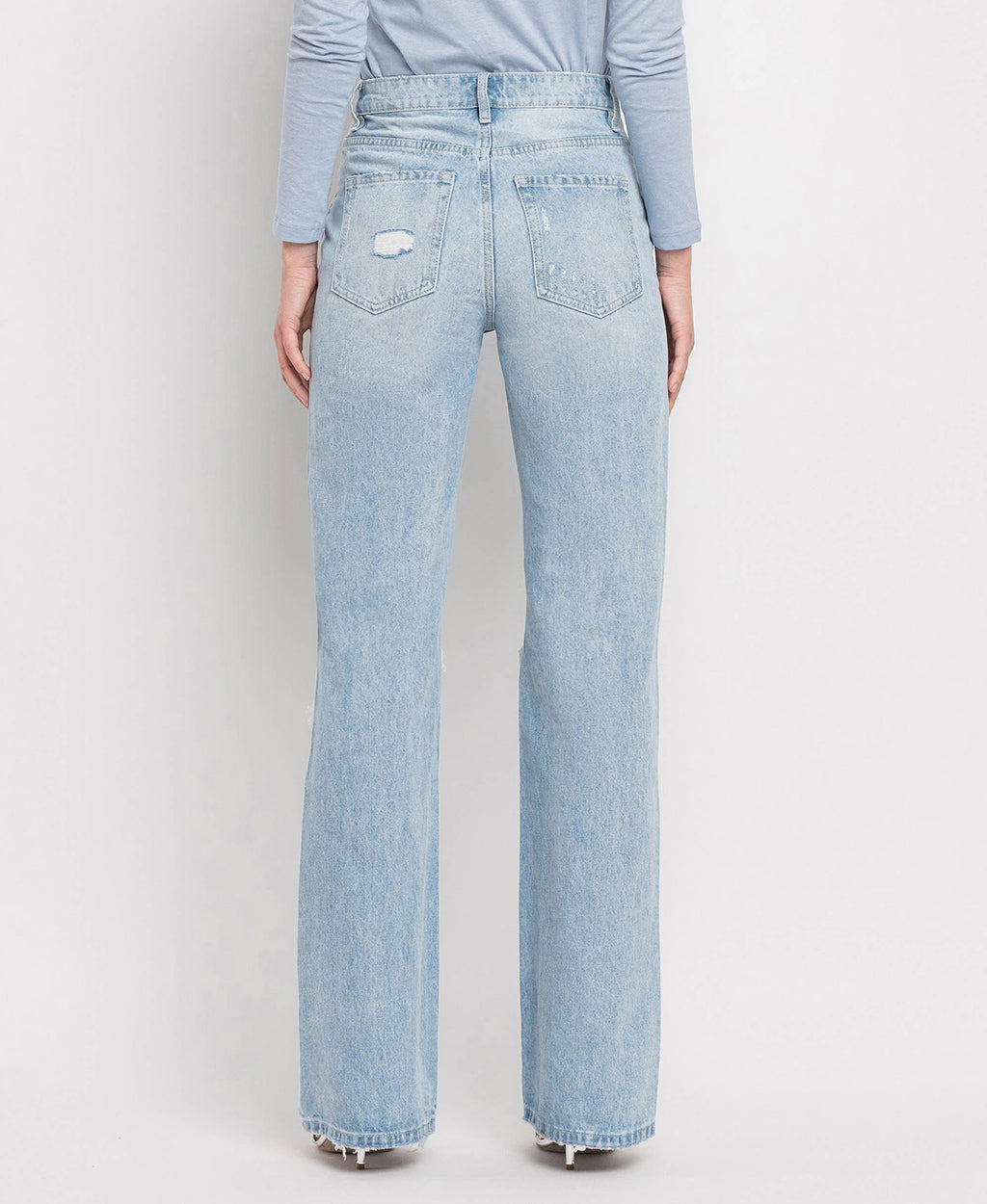 90'S VINTAGE SUPER HIGH RISE FLARE JEANS-LONG 34”