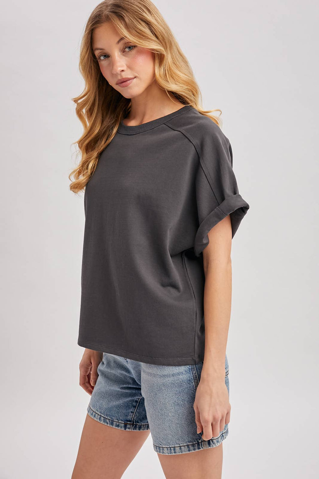 ROMY BOXY TEE-ASH
