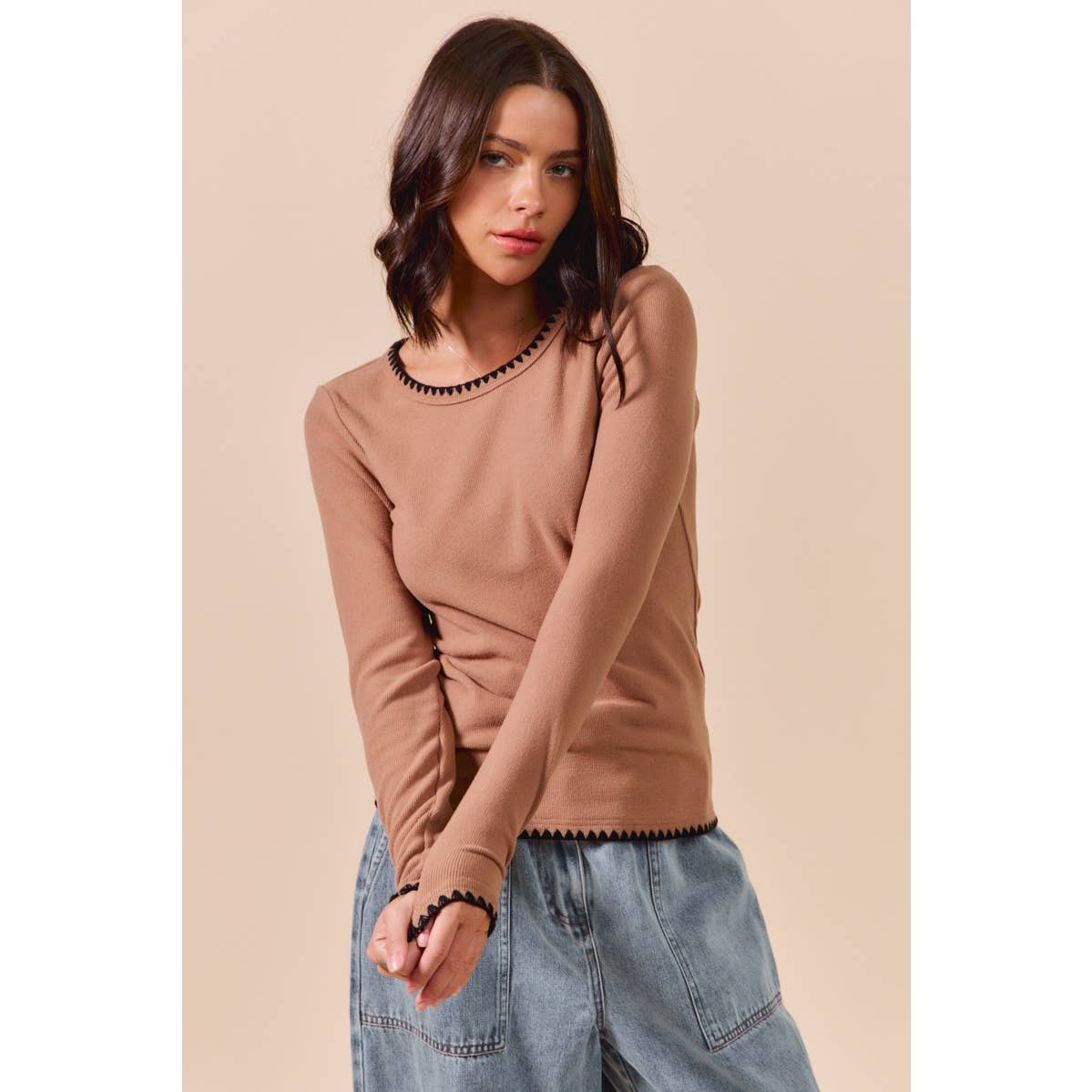 LONG SLEEVE SOFT KNIT TOP