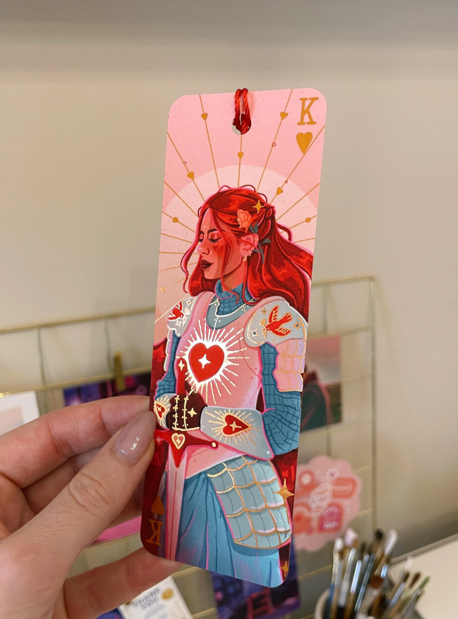 Knight of Hearts Rose Gold Foil Bookmark