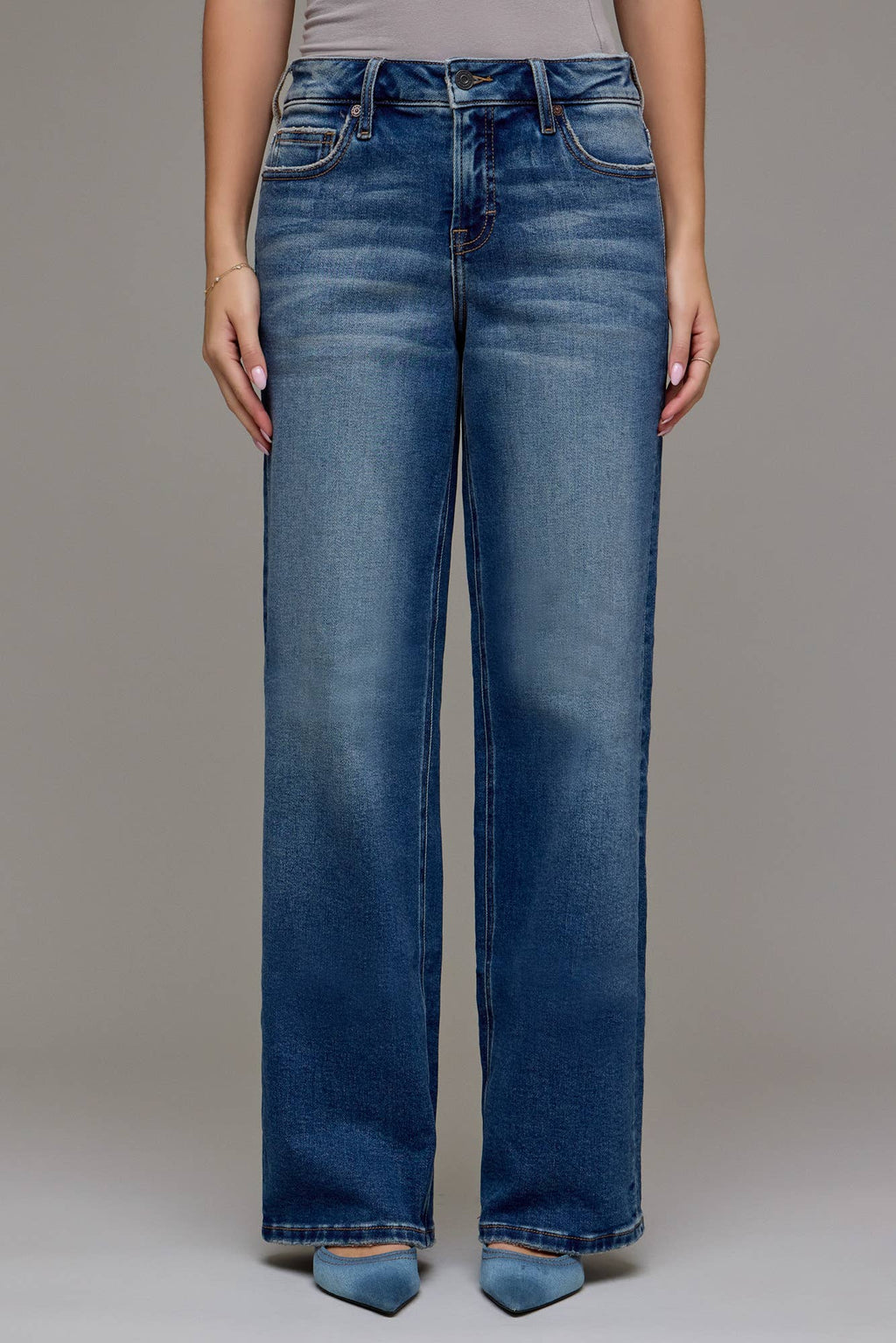 Wrenley Dark Vintage Mid Rise Dad Jeans