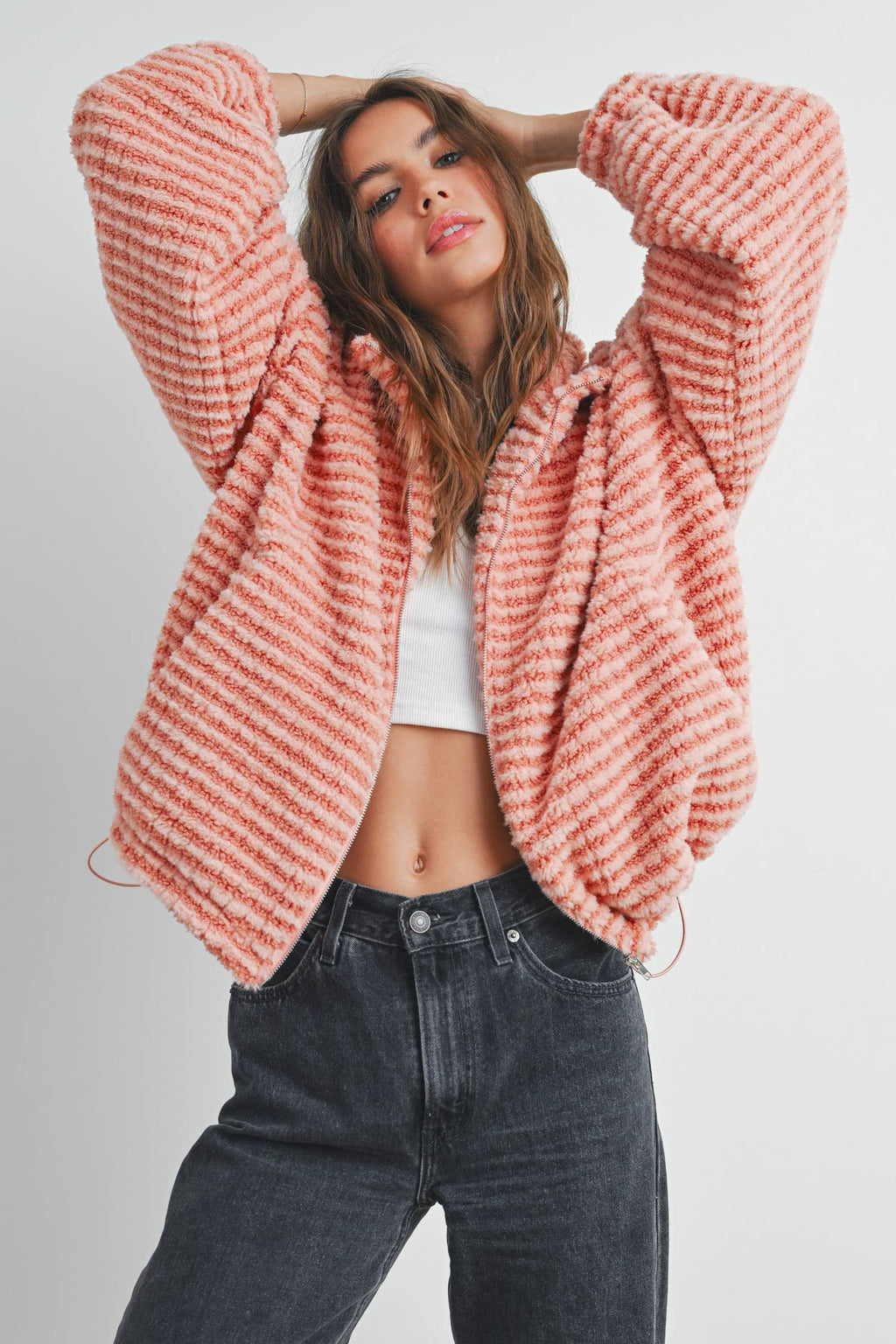 Collared Puffer Jacket-TERRACOTTA