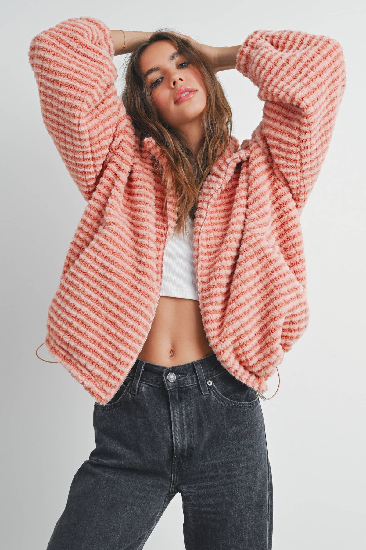 Collared Puffer Jacket-TERRACOTTA
