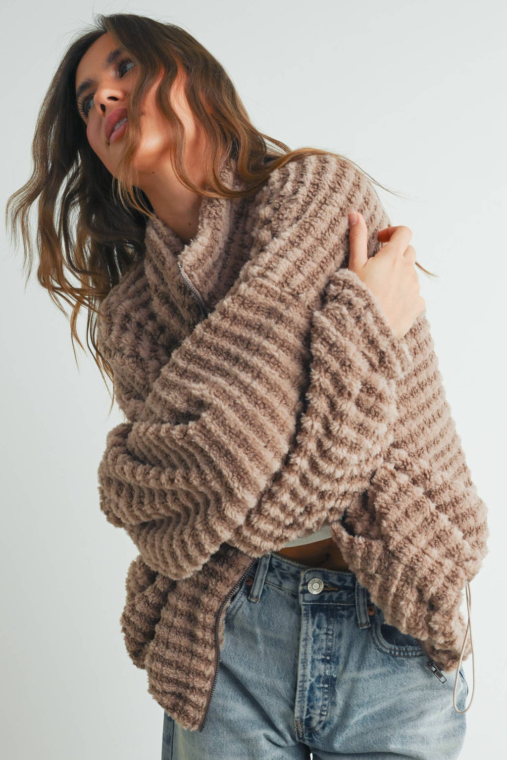 Collared Puffer Jacket-TERRACOTTA