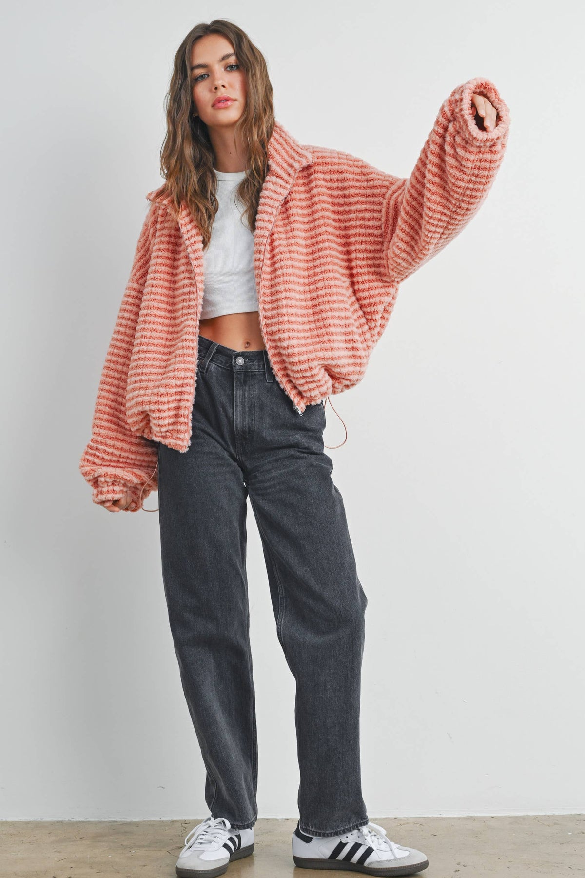 Collared Puffer Jacket-TERRACOTTA