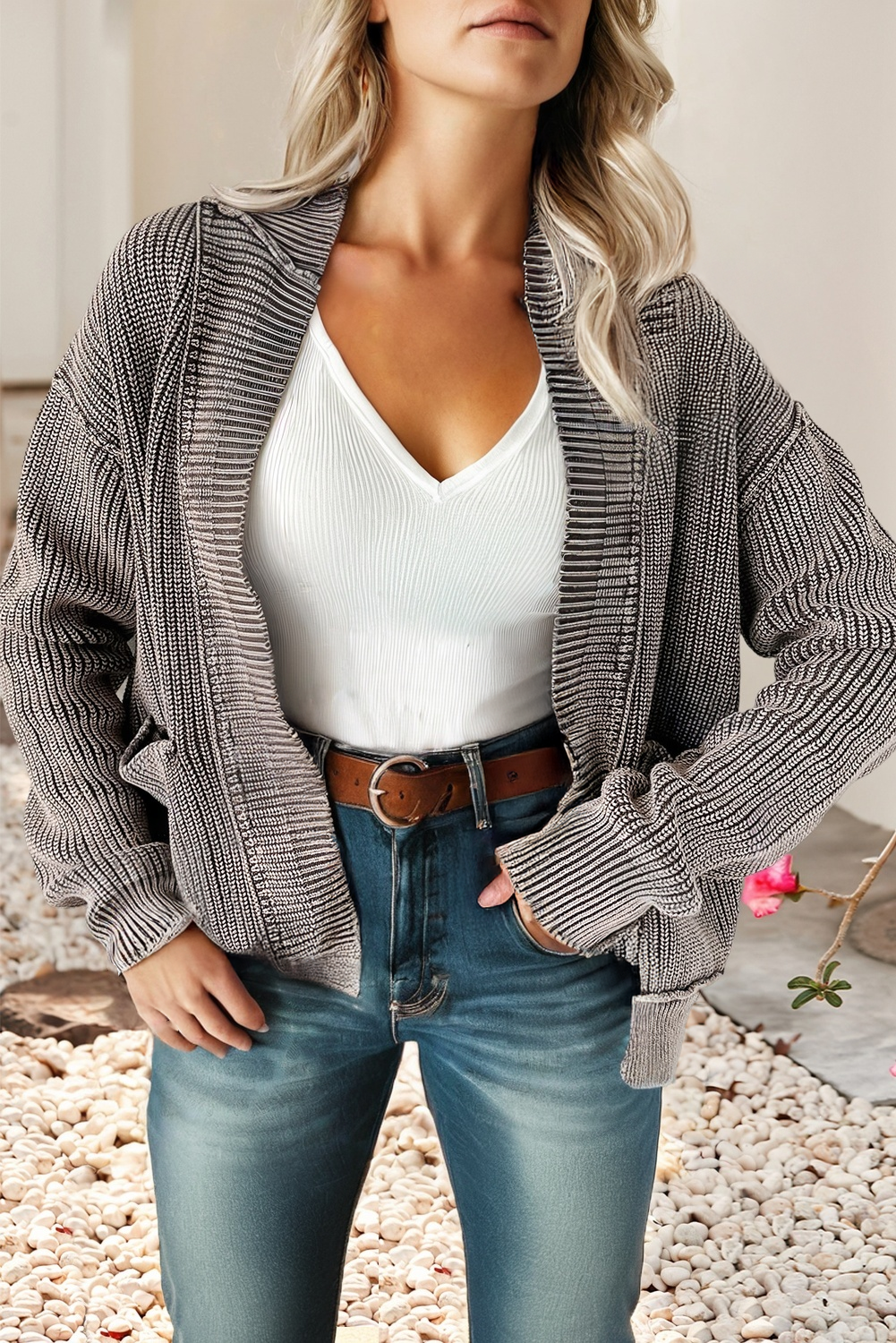 Knit Open Sweater Cardigan
