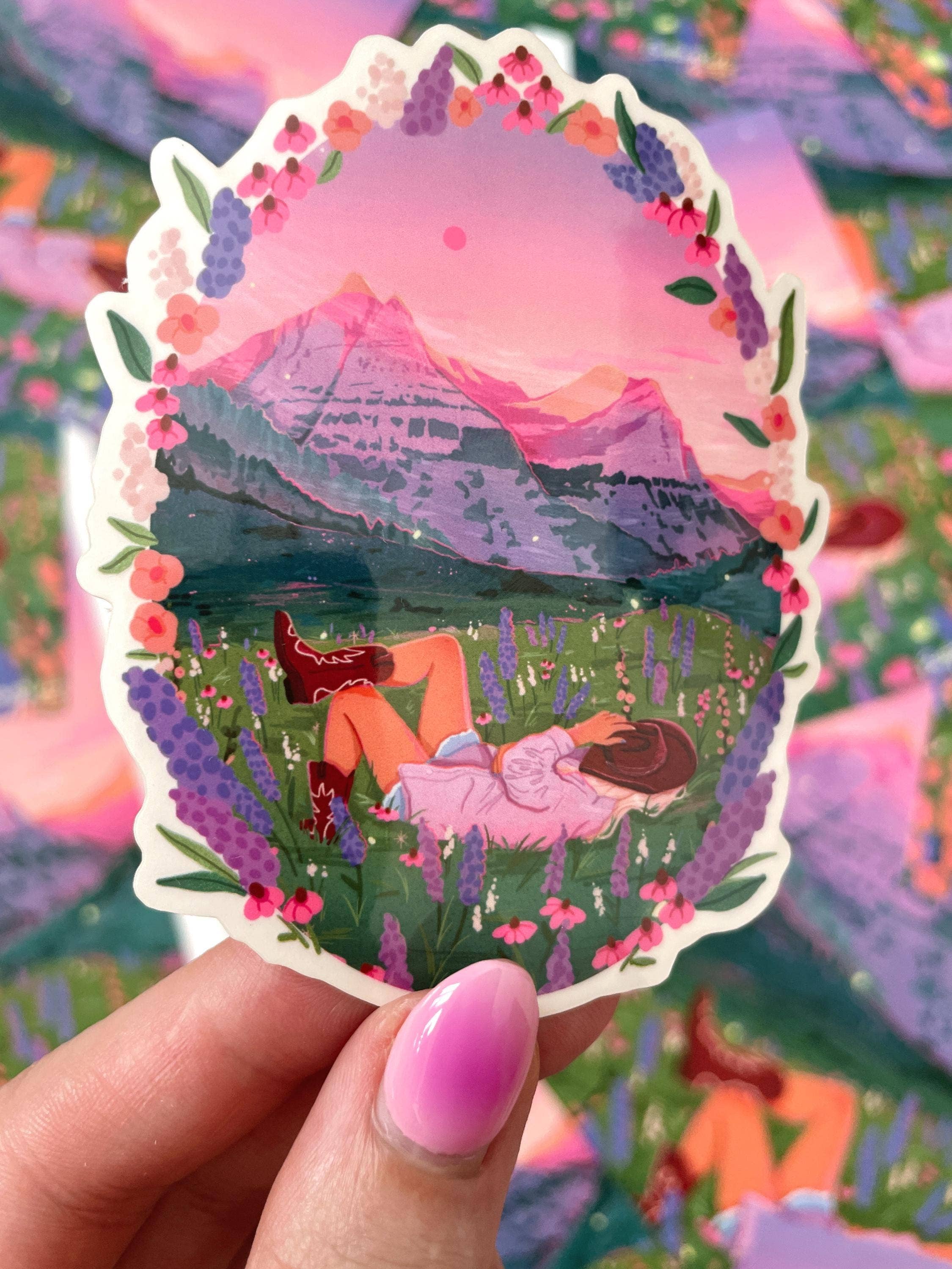 Glacier Cowgirl Clear Back Sticker