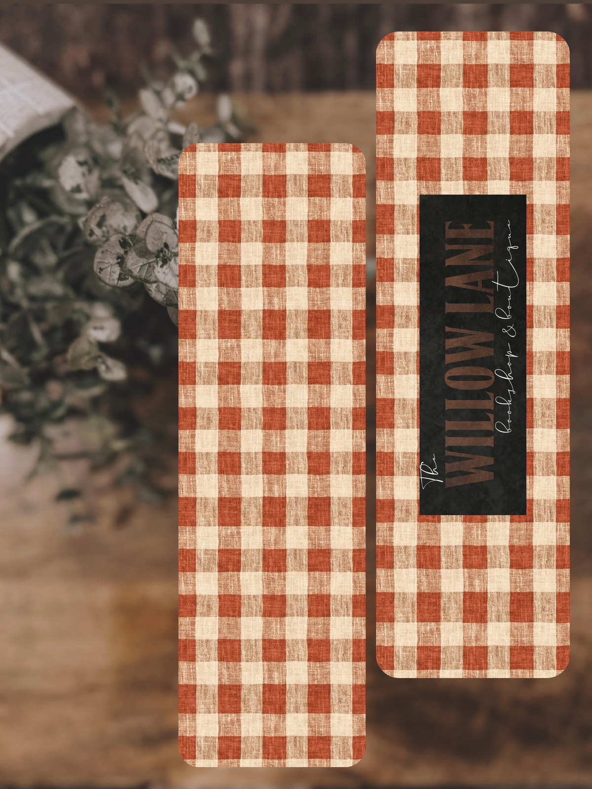 Autumn Gingham Bookmark