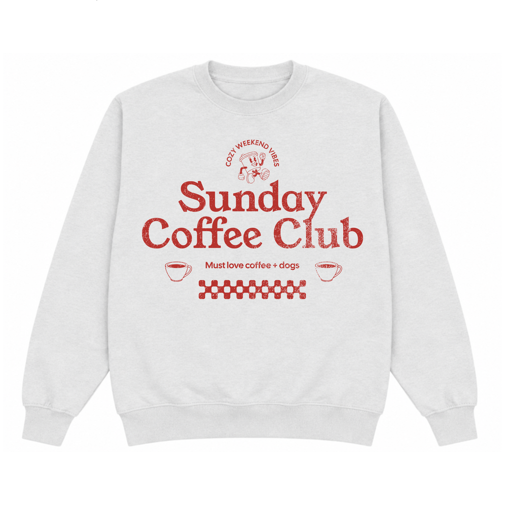 Sunday Coffee Club Cozy Trendy Coffee Graphic Sweatshirt