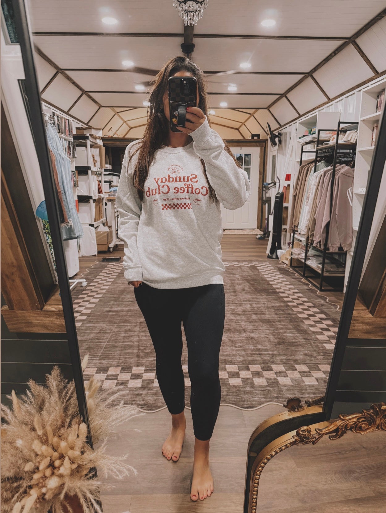 Sunday Coffee Club Cozy Trendy Coffee Graphic Sweatshirt