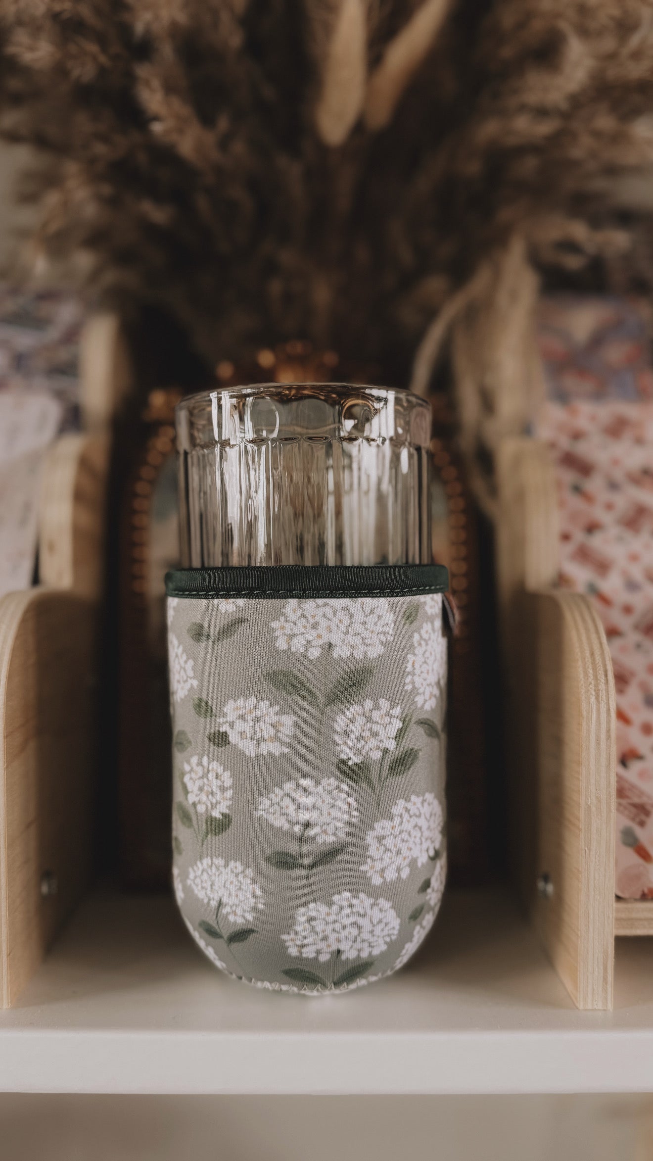 White Hydrangea Iced Coffee Drink Sleeve