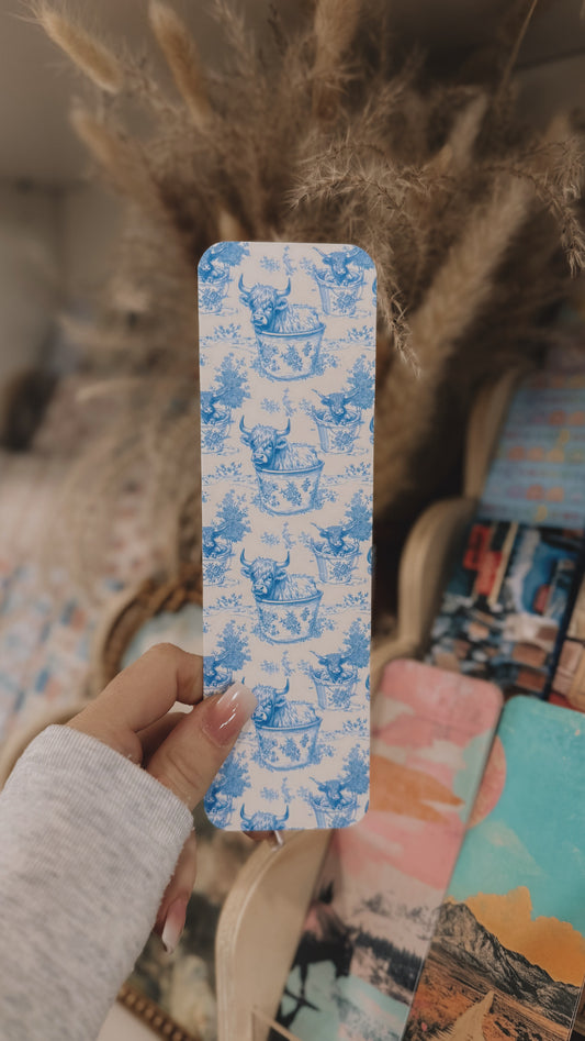 Fluffy Bucket Cow Bookmark