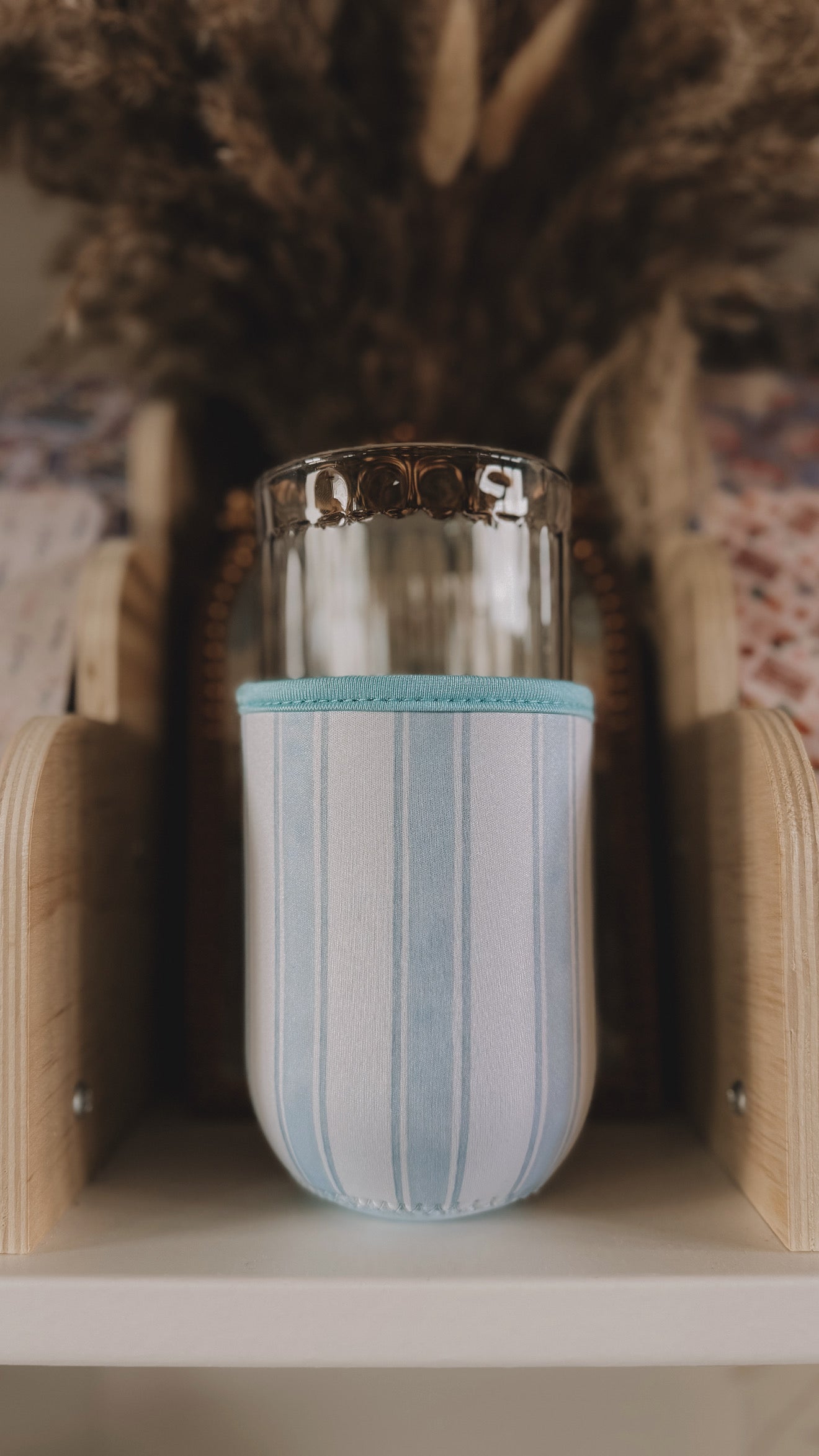 Blue Stripe Iced Coffee Drink Sleeve