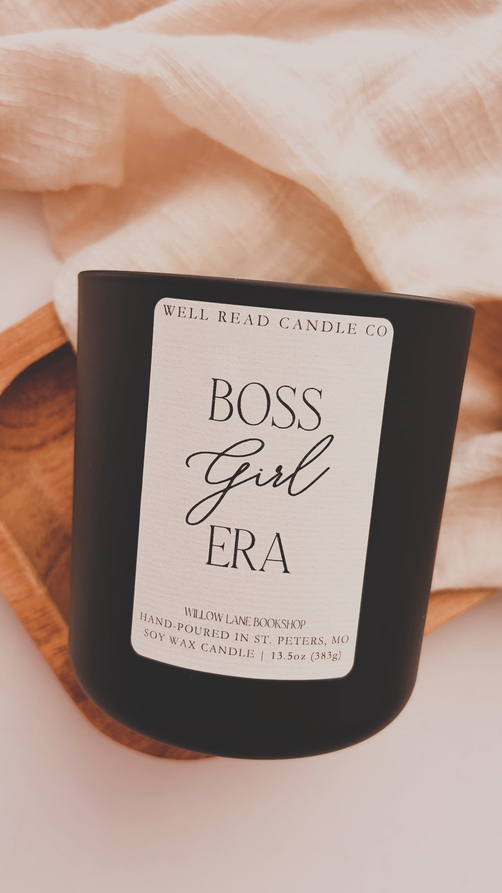 Willow Lane Bookshop-Boss Girl Era- 13.5oz Black Matte Candle