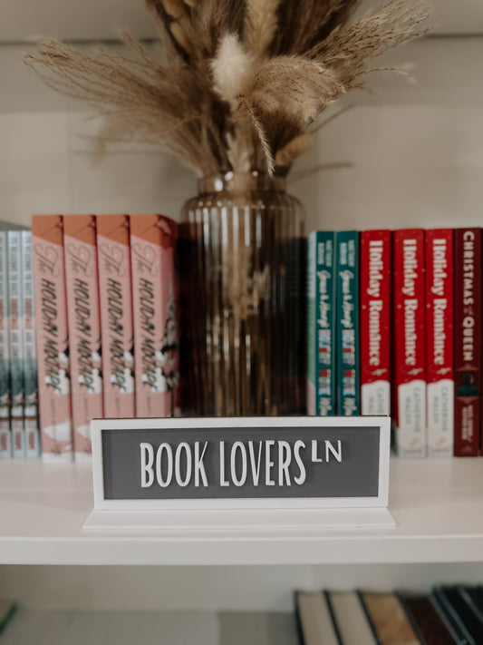 Book Lovers Acrylic Shelf Sign w/ Stand