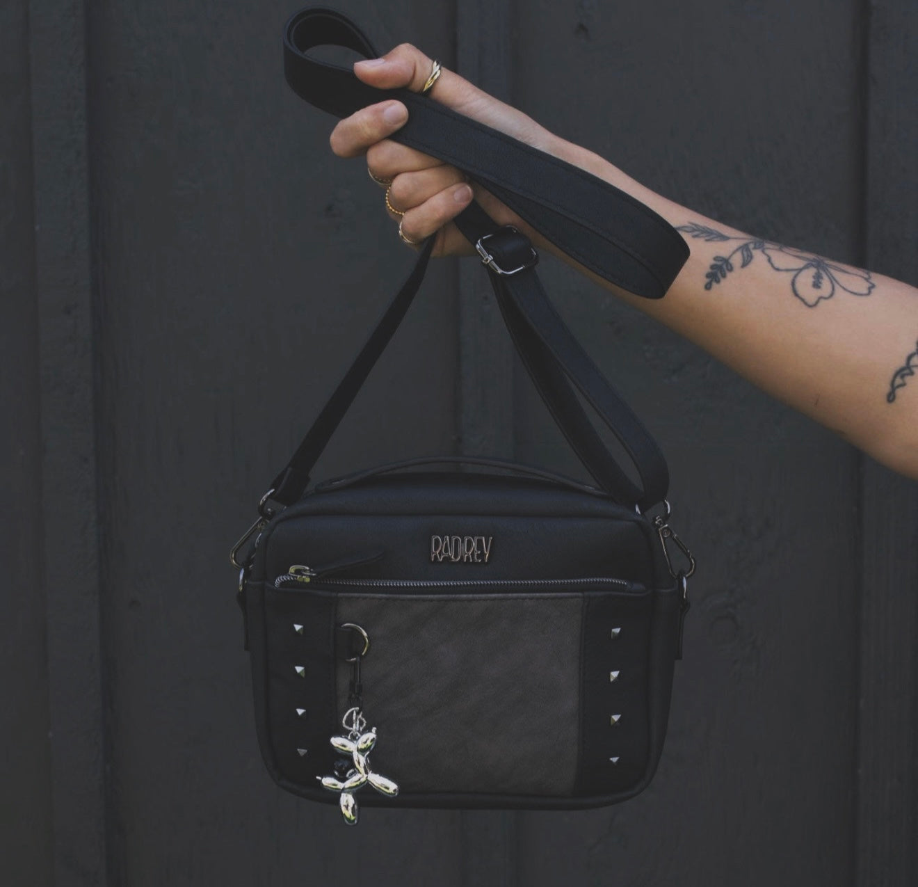 Mini Crossbody in Two Tone Black