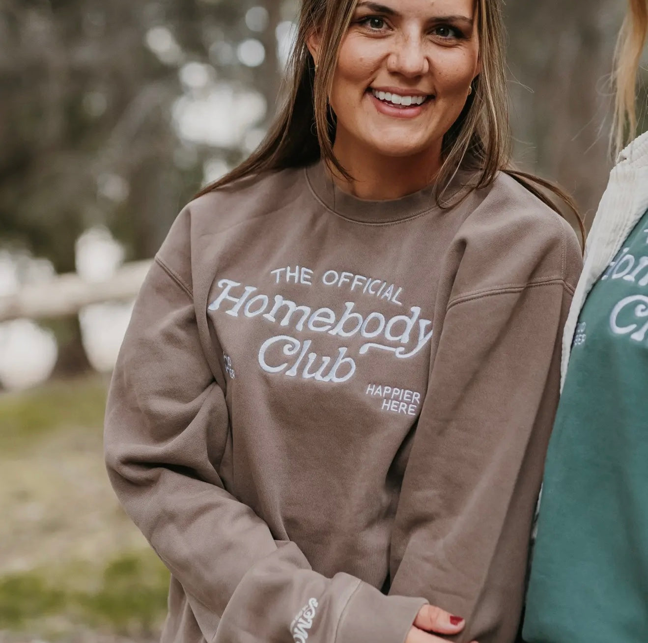 The Official Homebody Club-Pigment Crewneck Sweatshirt- SAGE W/ WHITE