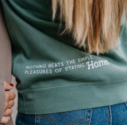 The Official Homebody Club-Pigment Crewneck Sweatshirt- SAGE W/ WHITE