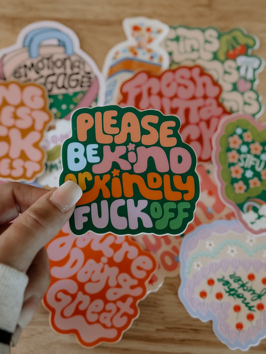 Please Be Kind Sticker
