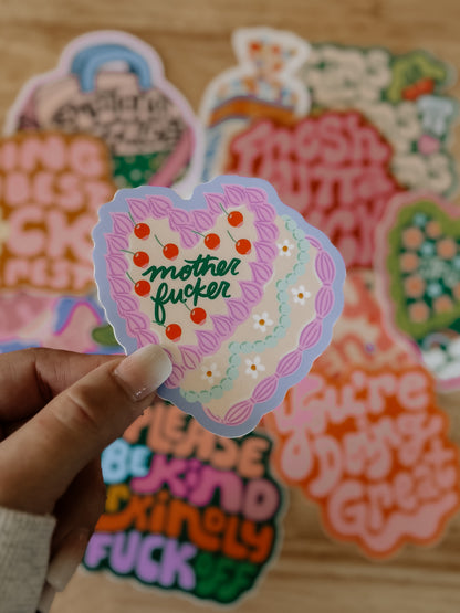 Mother Fucker Vintage Cake Sticker