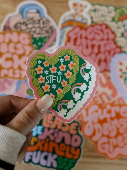 STFU Vintage Cake Sticker