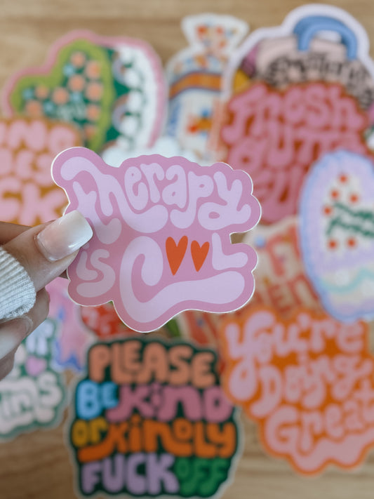 Therapy Is Cool Sticker