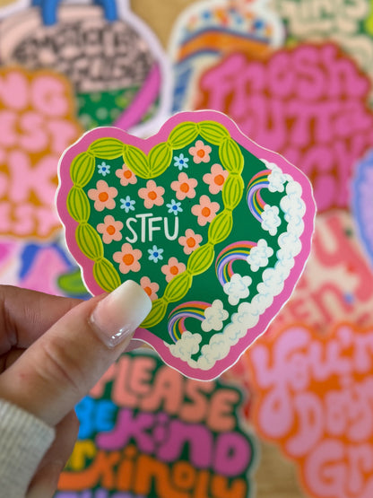 STFU Vintage Cake Sticker
