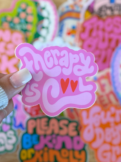 Therapy Is Cool Sticker