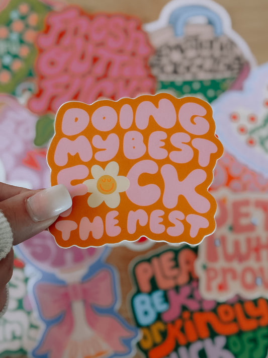 Doing My Best Sticker