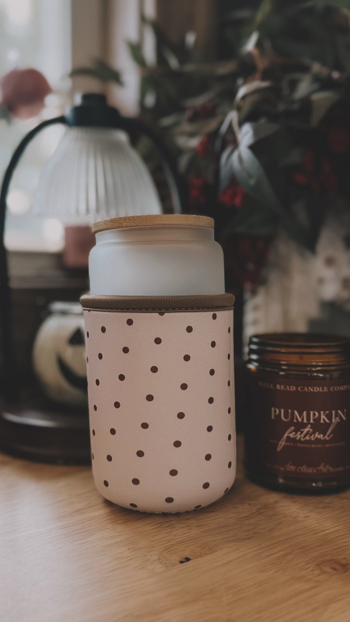 Brown Polka Dot Drink Sleeve