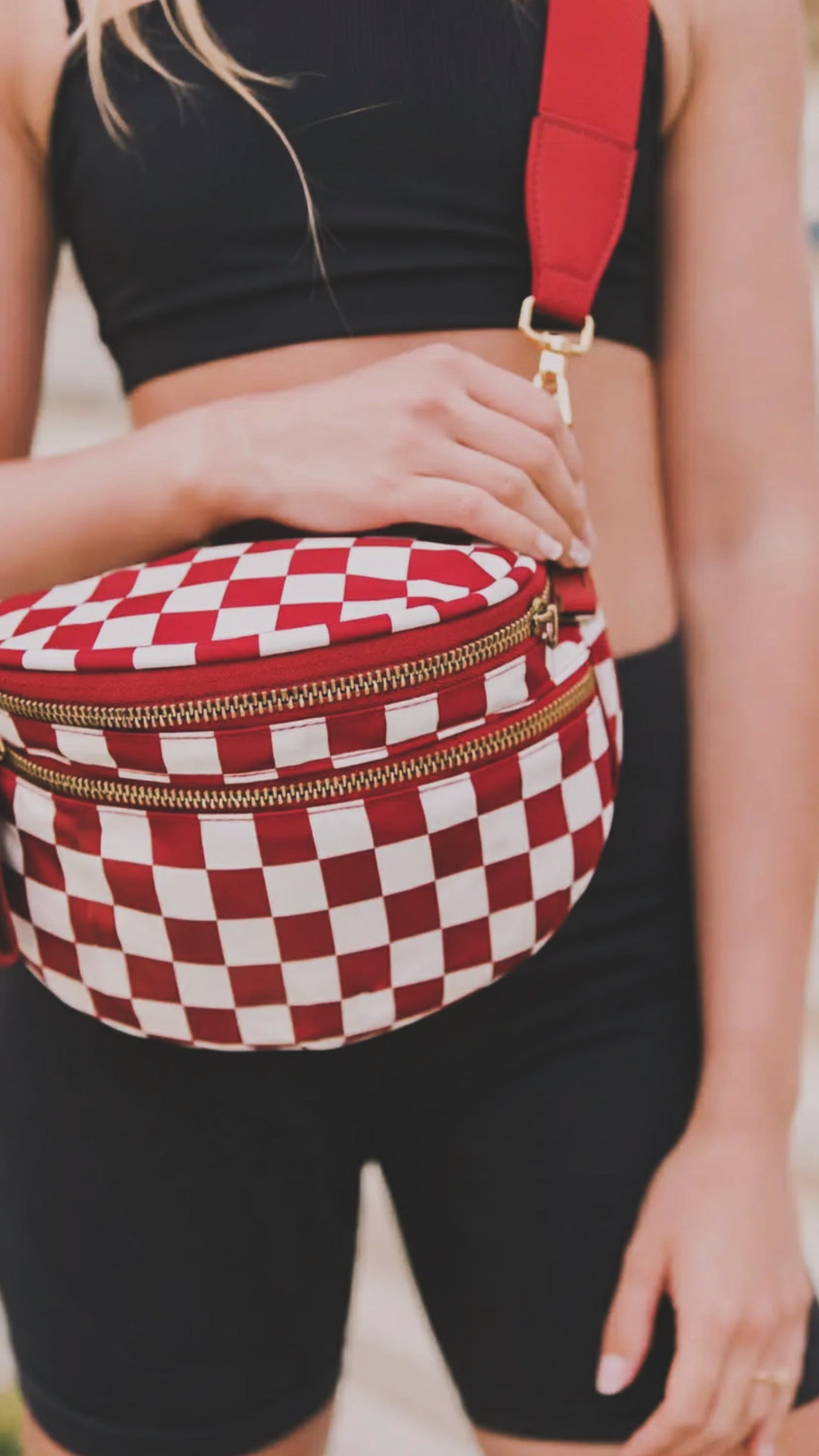 Farah Fanny Bum Bag - Red & White Checkered RTS