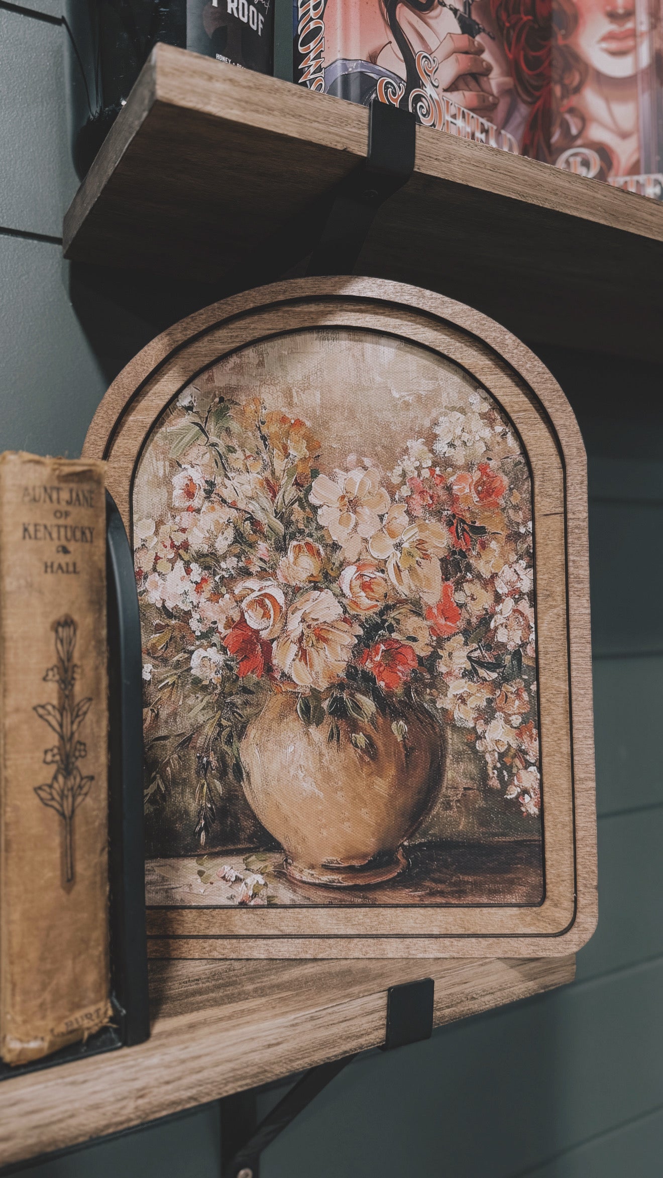 Arch Top Rustic Floral Vase Framed Art