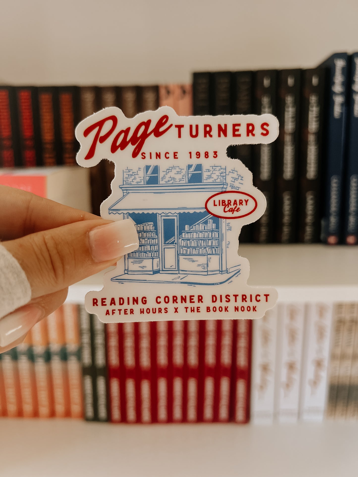 Page Turners Library Cafe Sticker – Wander Through Books