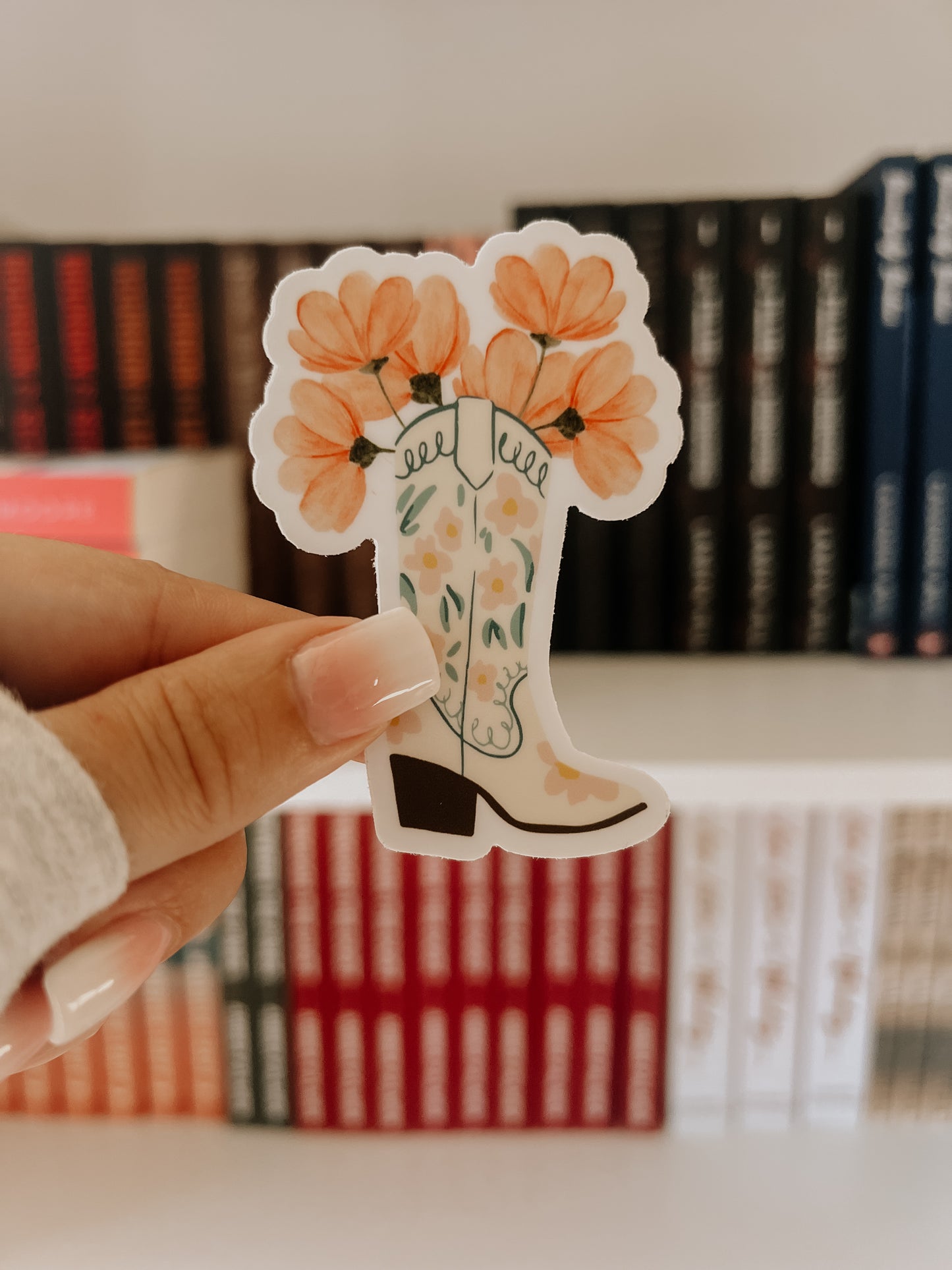Boot Flower Love Sticker – Fun and Creative Western-Inspired