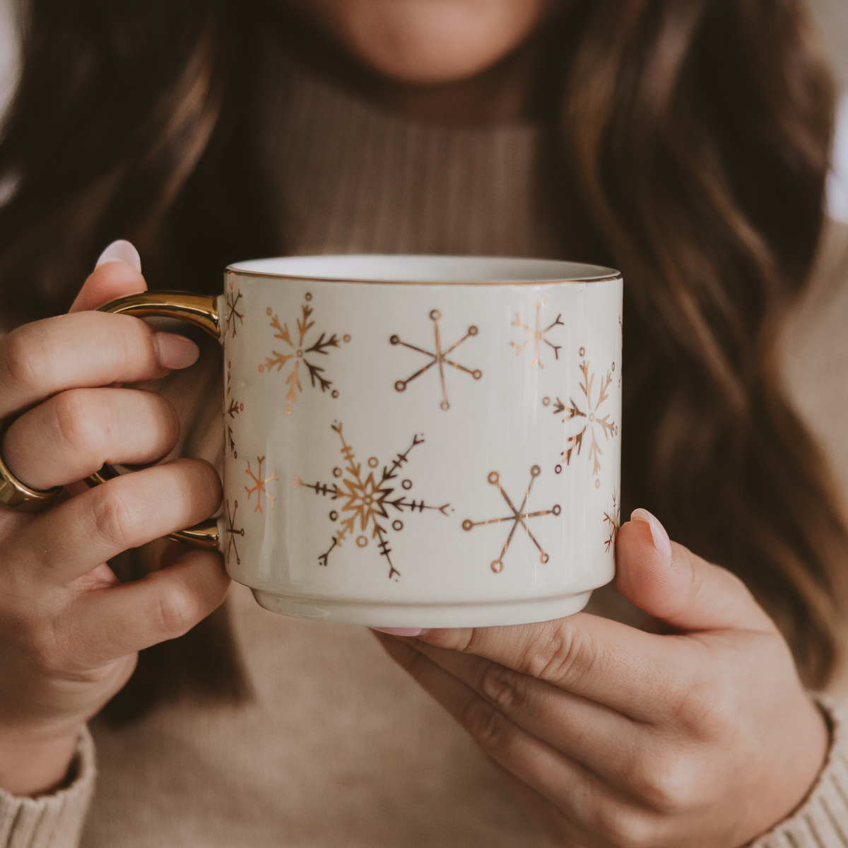 Gold Snowflakes Coffee Mug