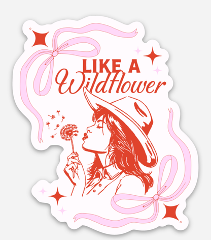 Wildflower Cowgirl Sticker – Feminine Western Aesthetic