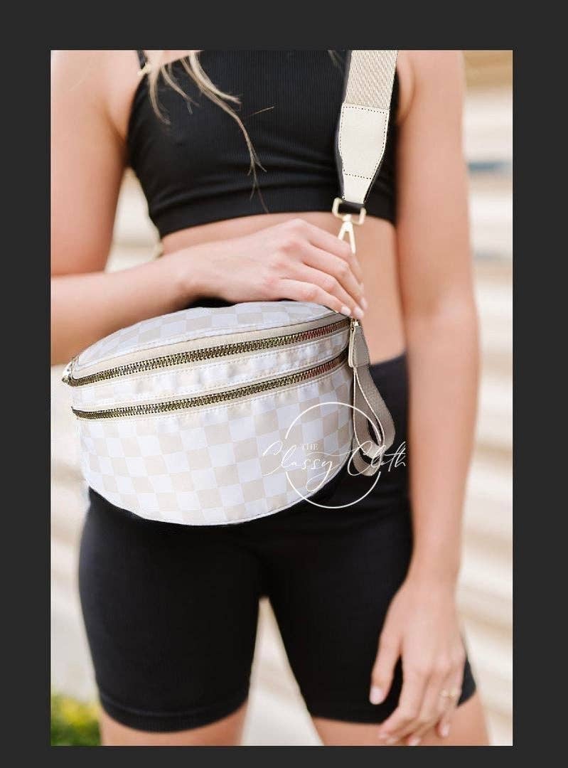 Farah Fanny Bum Bag - Beige Checkered RTS