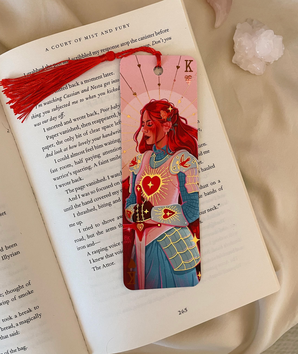 Knight of Hearts Rose Gold Foil Bookmark
