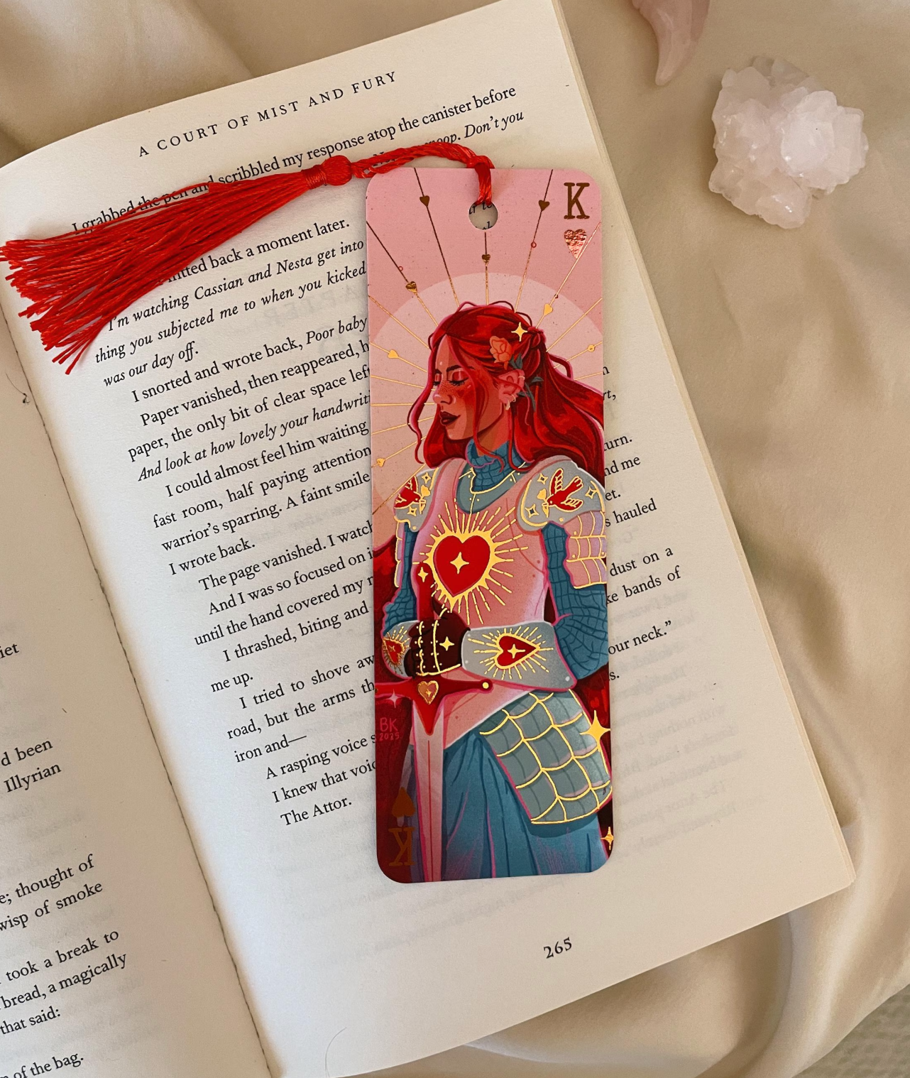 Knight of Hearts Rose Gold Foil Bookmark