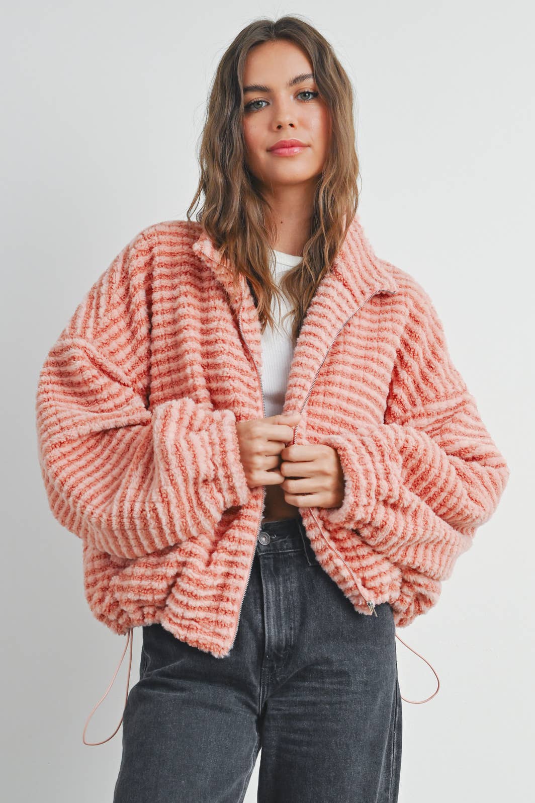 Collared Puffer Jacket-TERRACOTTA