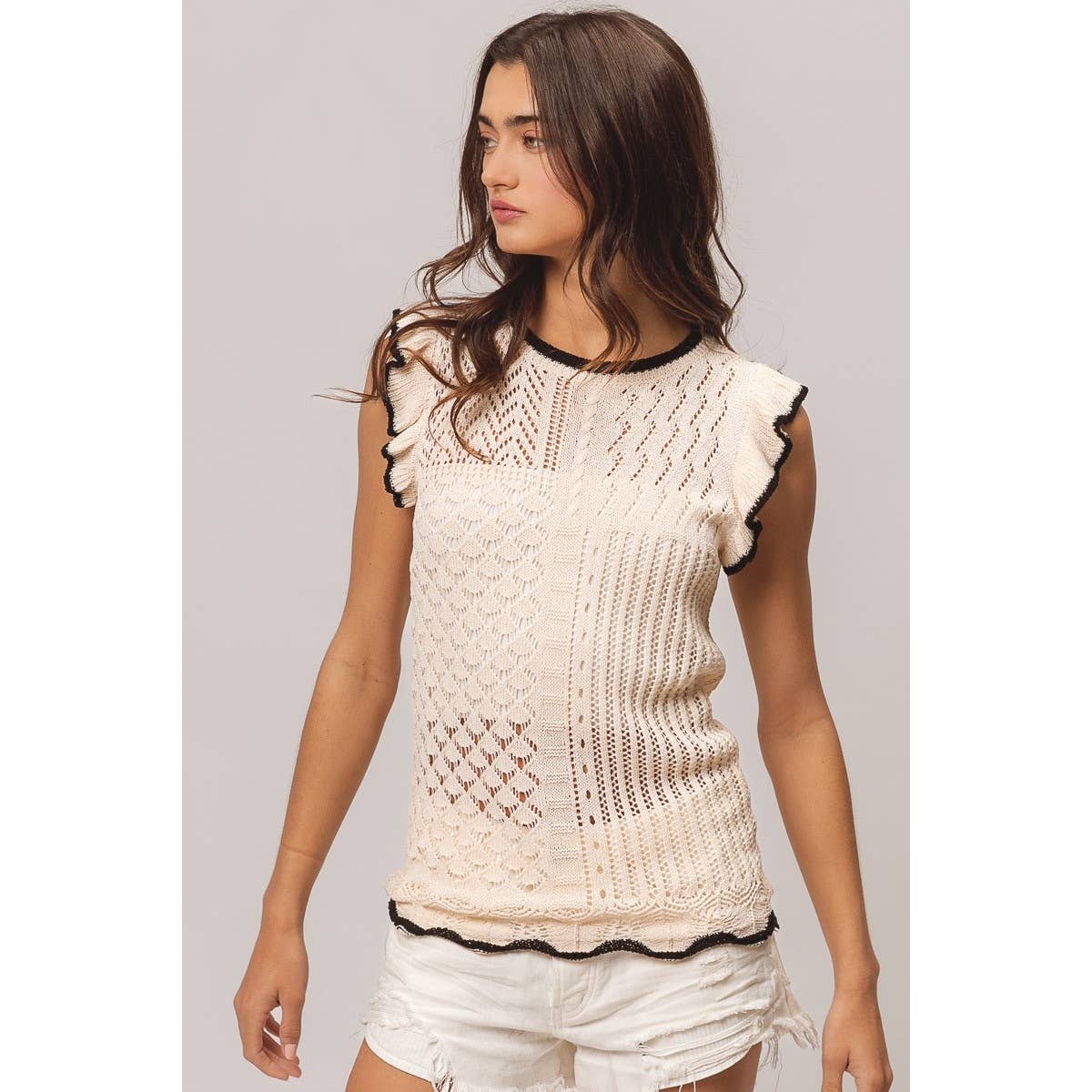 Mabel Contrast Knit Top
