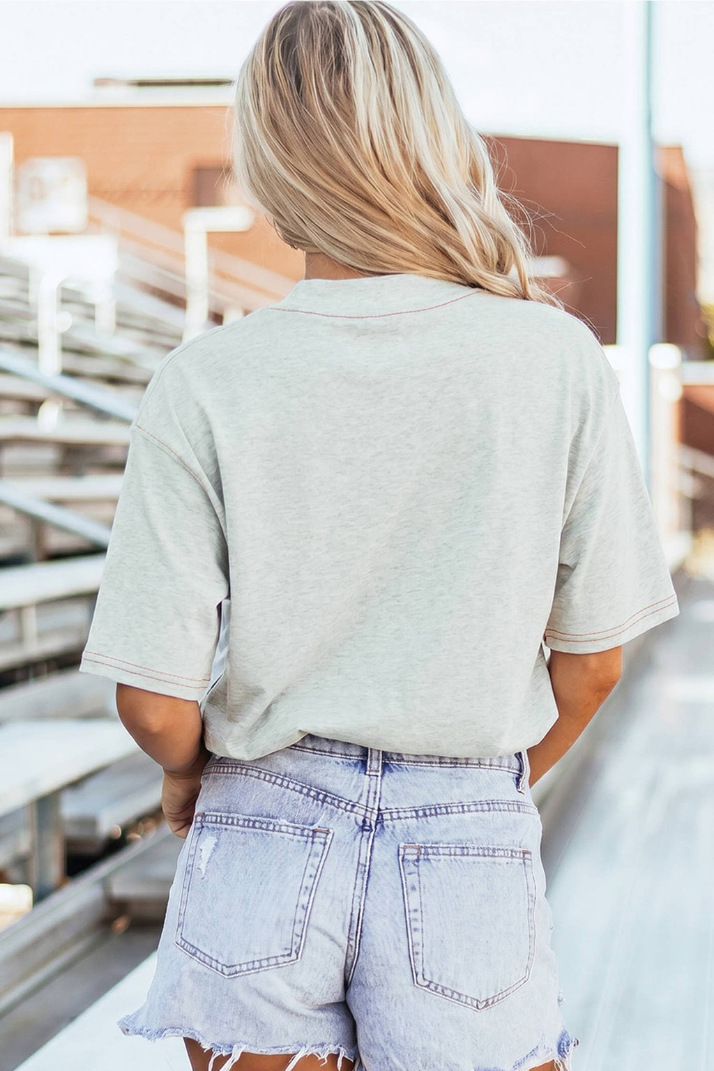 Game Day Reversible Contrast-Stitched Drop Shoulder T-Shirt