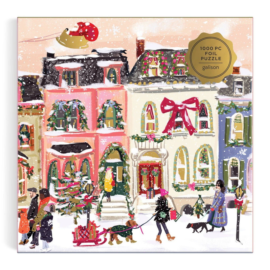 Snowfall on Main Street 1000 Piece Foil Puzzle