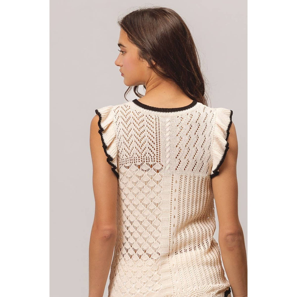 Mabel Contrast Knit Top