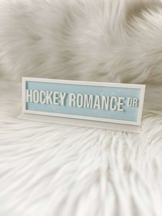 Hockey Romance Dr Acrylic Shelf Sign w/ Stand PRE-ORDER