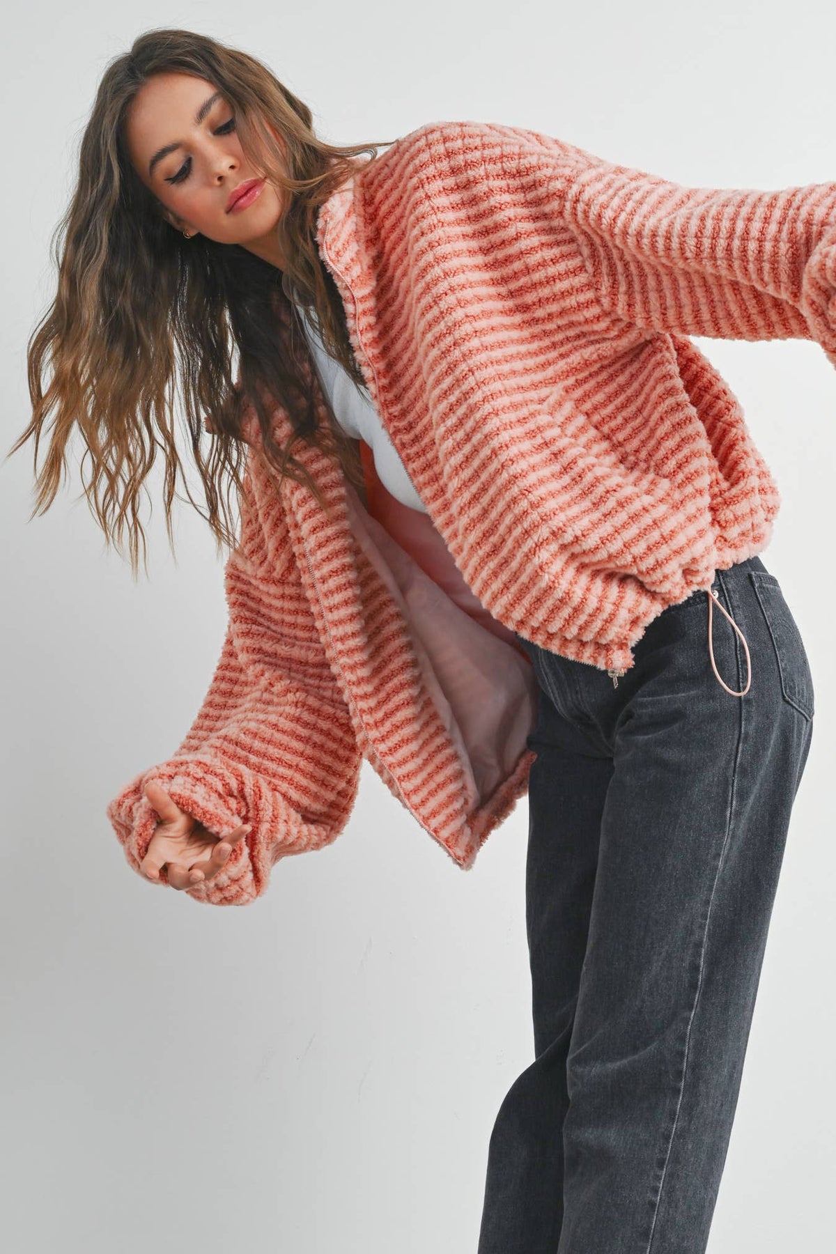 Collared Puffer Jacket-TERRACOTTA