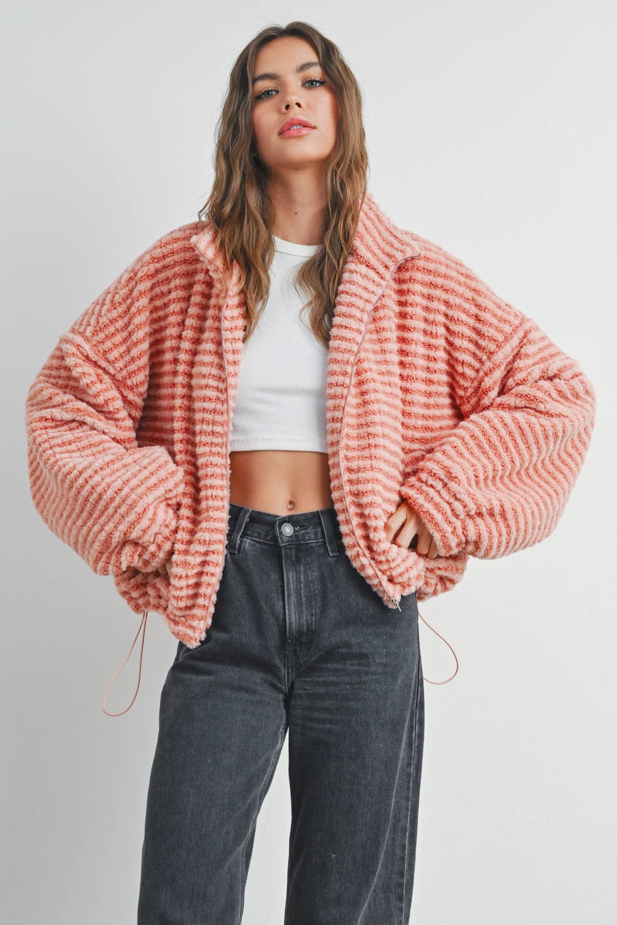 Collared Puffer Jacket-TERRACOTTA